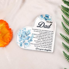Thoughtful Heart-Shaped Acrylic Plaque, A Unique Gift for Dad, Modern Art Family Decor, Perfect for Father’s Day, Birthdays, Dad Gift, Memorial and Appreciation Keepsake, Dad Birthday Gifts