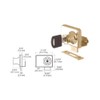 CRL Gold Plated Lock for 3/8" Double Glass Doors - Keyed Alike