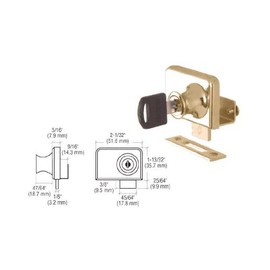 CRL Gold Plated Lock for 3/8" Double Glass Doors - Keyed Alike