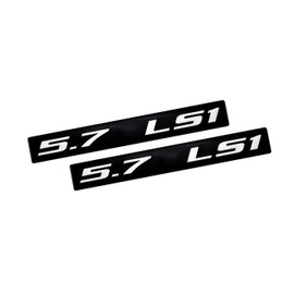 ERPART 5.7 LS1 Silver on Black Highly Polished Real Aluminum Emblems (Pack of 2)