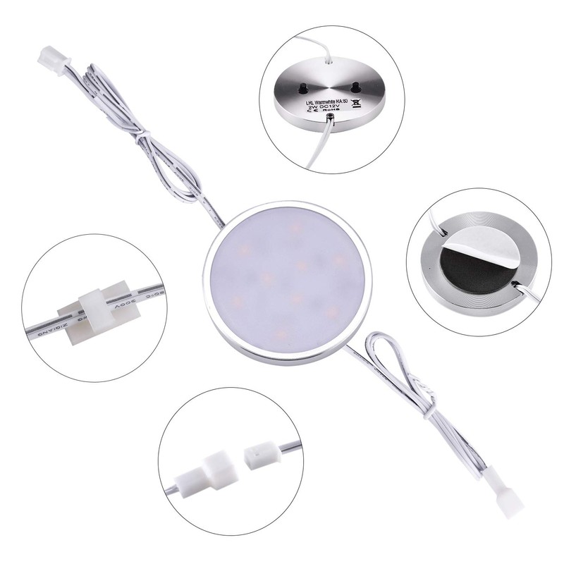 LABOREDUCER LED Dimmable Under Cabinet Lighting Plug in,10 Pack Linkable