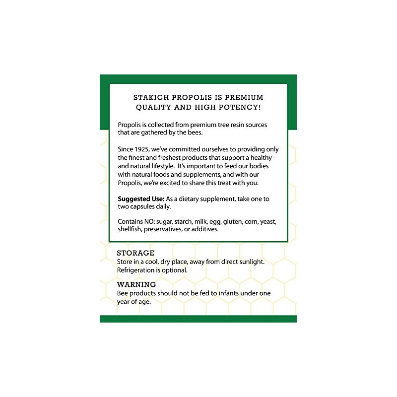 Stakich 500 mg Capsules (Propolis Capsules 500 mg (500 Count))