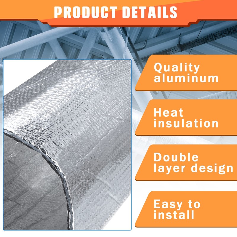 Gerrii 8 Pcs Garage Door Insulation Kit Double Bubble Insulation