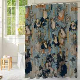 TSLOVER Cute Frogs Shower Curtains, Funny Anime Frog Bathroom Curtain,Cute Shower Curtains for Bathroom,Bath Curtain,72x72 Inches