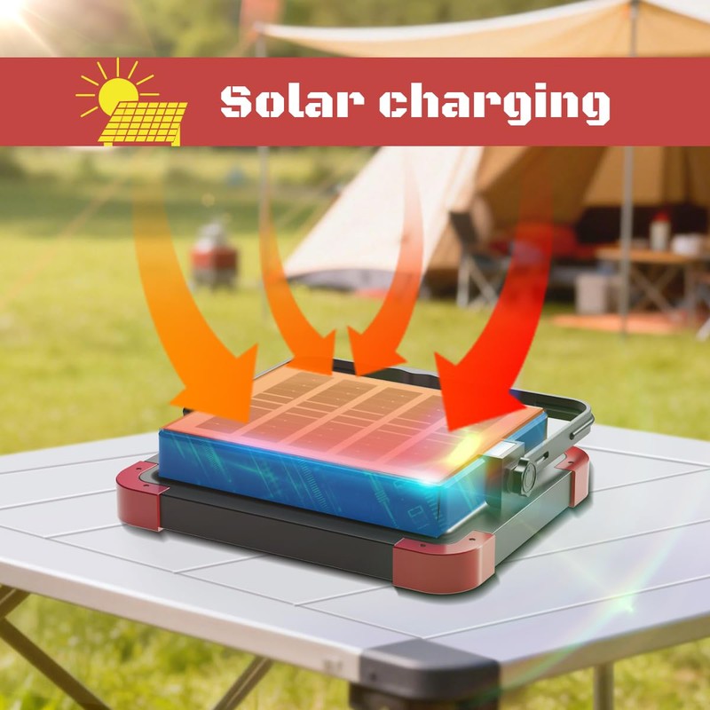 100W Solar LED Work Light - Ultra Bright Portable Magnetic