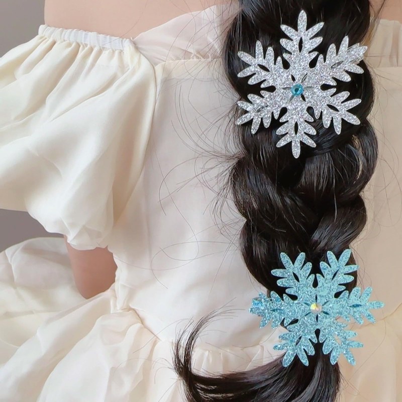 Snowflake Hair Clips Christmas Hair Accessories for Women, 5 PCS