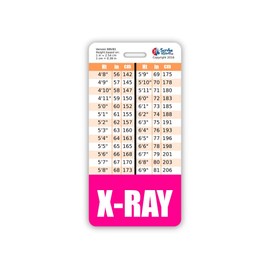 X-RAY Badge Buddy Vertical w/Height & Weight Conversion Charts (Standard, Pink)