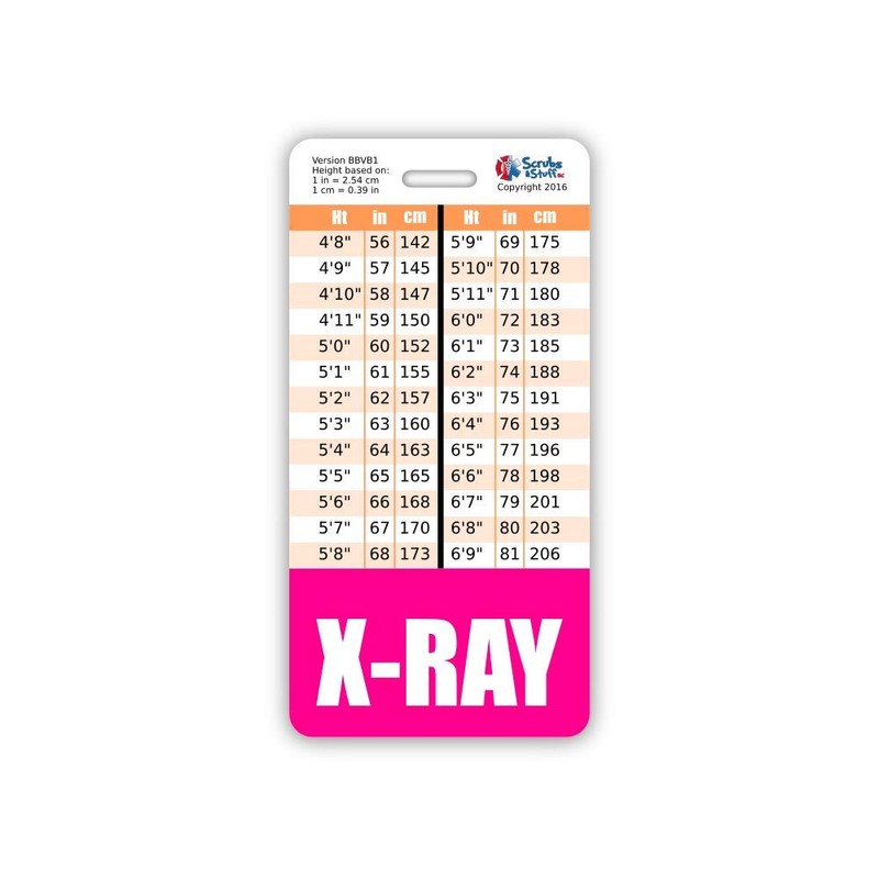 X-RAY Badge Buddy Vertical w/Height & Weight Conversion Charts (Standard,