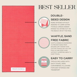 RB INTERNATIONAL Beach Towel with Bag, Microfiber Waffle Construction Double-Sided. Sand-Free, Quick-Dry, Lightweight for Swimming, camping, yoga, Gym, hiking, Bath, Holiday essentials. (160 x 80 cm)