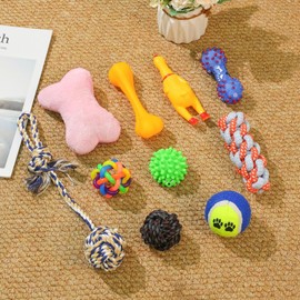 Juguetes para Perro 10 Piezas, Juguete Mordedera para Limpieza Dental, Interactivo para Perros Pequeños y Medianos, Cuerda Pelota para Masticar y Aliviar Ansiedad en Cachorros