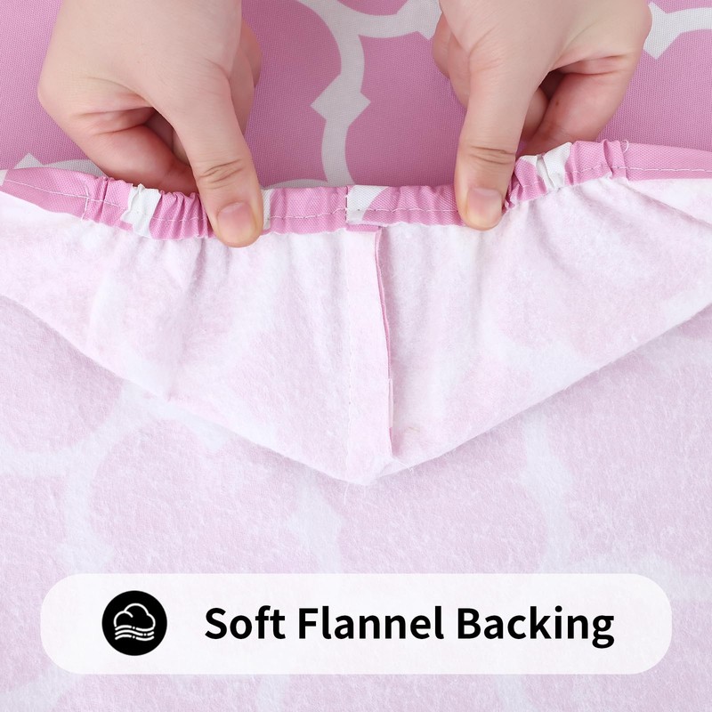 Smiry Rectangle Picnic Table Cover, Waterproof Elastic Fitted Camping Tablecloths