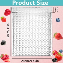 Thermal Bubble Mailer,8 x 11" Metallic Bubble Mailers,Waterproof Padded Envelopes,Self Seal Cool Bubble Mailers,Foil Mailing Envelopes,Insulated Shipping Bags for Cold Shipping (Silver 10PCS)