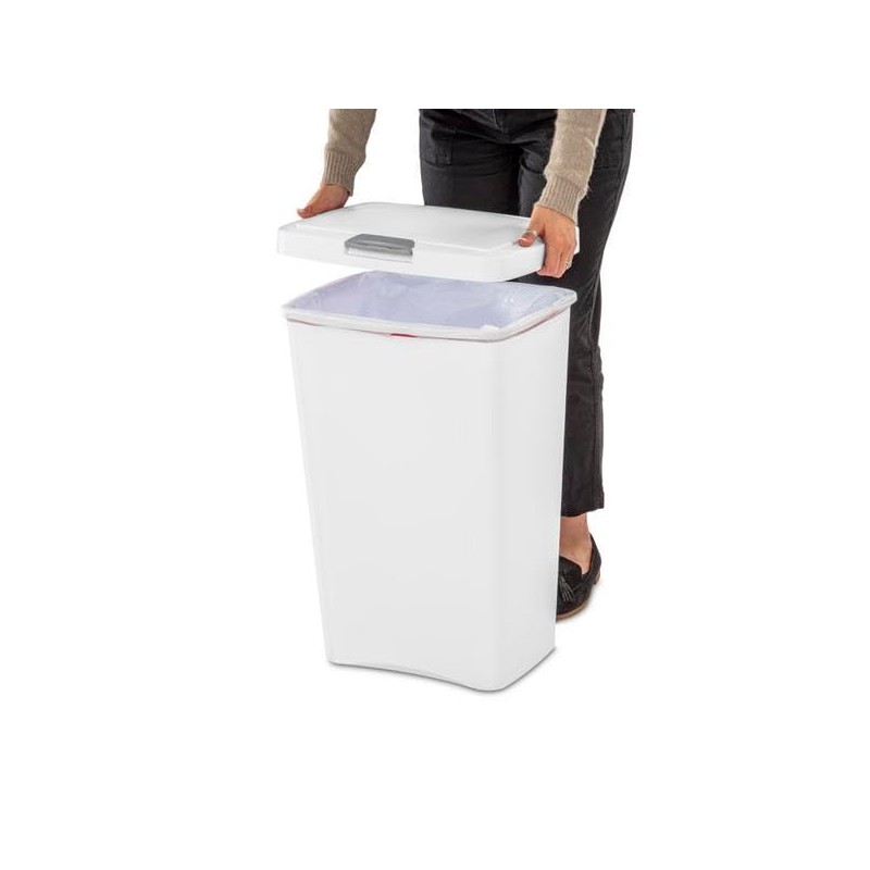 STERILITE 10458004 Touch Can, White, 13 Gallon