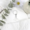 MUCOOS Saturn Keychain Silver,Hollow Stainless Steel Keyring,Space Bag Charm for