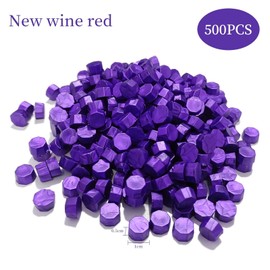 Wax Octagonal Wax Seal Stamps, Pack of 500 Sealing Wax Beads, for Vintage Sealing Wax and Letter, Invitations, Cards, Package Gift (Purple, 500)