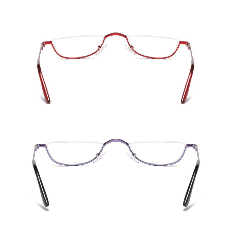 KoKoBin Half Reading Glasses - 2 Pairs Half Rim Metal
