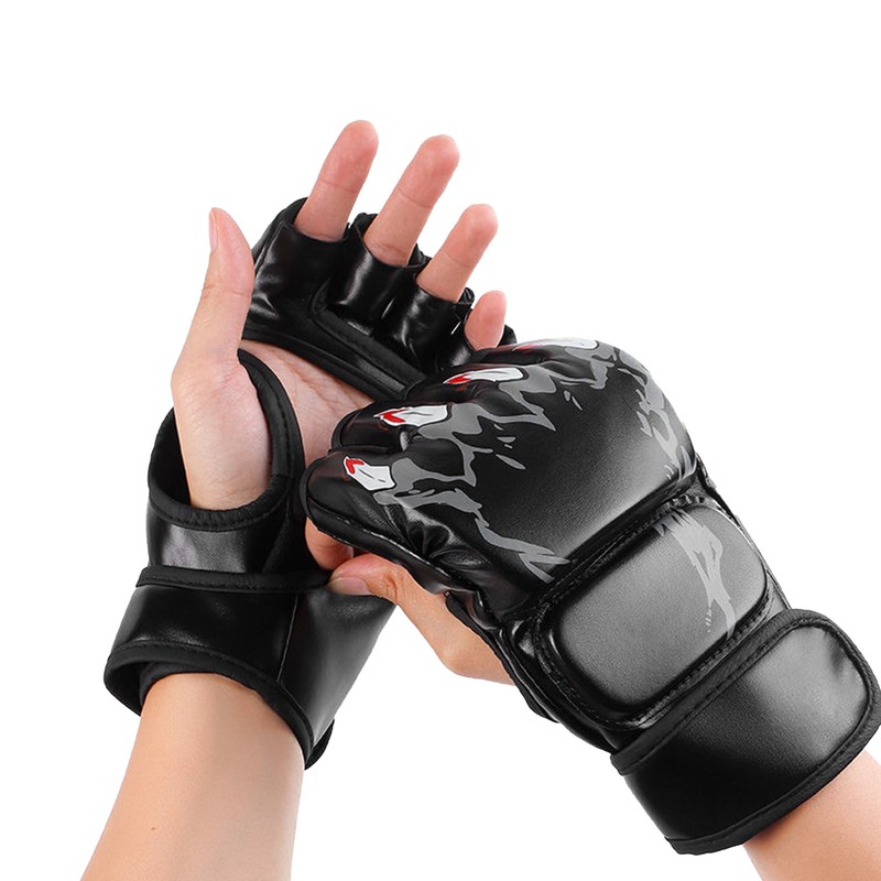 Half Finger Boxing Gloves Punching Bag Open Palms Fighting Kickboxing