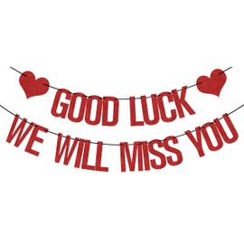 Good Luck We will Miss You Banner, Going Away Graduation Party Decorations, Who Said You Could Leave Retirement Party Sign, Rude That You're Leaving But Ok Party Supplies Red