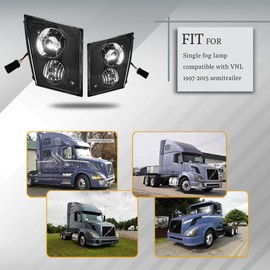 Unitedlu Fog Light Lamp Replacement for 2003-2017 Volvo VNL Trucks Pair Set (Led-Chrome-Two Light)