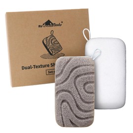 myHomeBody 2 in 1 Body Scrub Body Sponge | Double Sided | Exfoliating Sponge | Body Sponge for Kids | Soft Sponge | Bath Body Sponge | Body Wash Sponge | 2 Pack