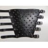 metaldevastation.com LEATHER SPIKED OLD SCHOOL GAUNTLET..DEAT - LEFT, BUCKLES, LARGE