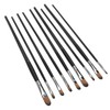9Pcs Painting Brush Good Pigment Adsorption Round Flat Head Art