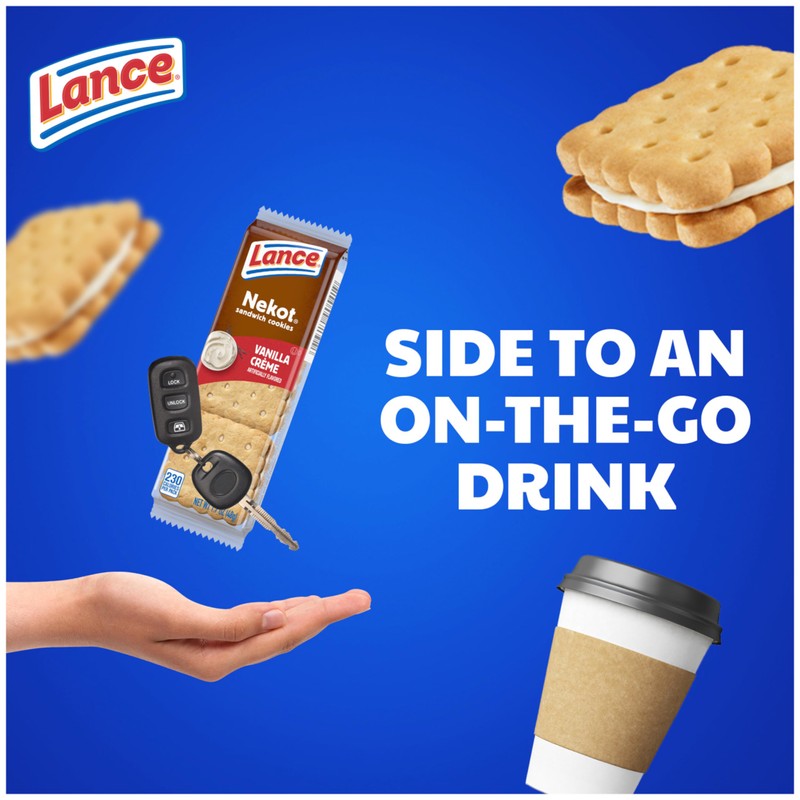 Lance Sandwich Cookies, Nekot Vanilla Creme, 10 Individually Wrapped Packs,