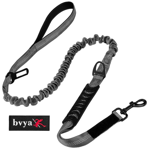 bvya 5.2-6 Ft Reflective Strong Bungee Dog Leash Retractable Shock