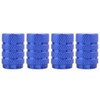 TOMALL Round Tyre Valve Caps Chrome Blue for Car Wheel