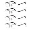 HIGHLIKE 4-Pack Blue Light Reading Glasses for Men, Metal Half