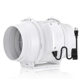 Tesansi 6 Inch Inline Duct Fan with EC Motor - High-Performance 375 CFM Inline Booster Duct Ventilation Exhaust Fan for Bathrooms, Kitchens & Grow Tent Hydroponics, 3D Printer