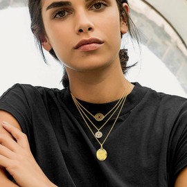 U7 Gold Plated Allah Pendant Men Necklace Vintage Muslim Islamic Jewellery Necklace for Women