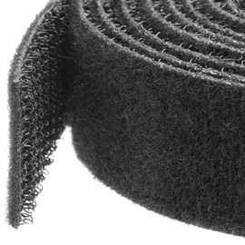 StarTech.com 25ft. Hook and Loop Roll - Cut-to-Size Reusable Cable Ties - Bulk Industrial Wire Fastener Tape - Adjustable Fabric Wraps - Black (HKLP25)