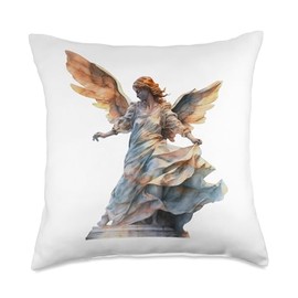 Angel Statue Gift Dream Renaissance Angel Throw Pillow, 18x18, Multicolor