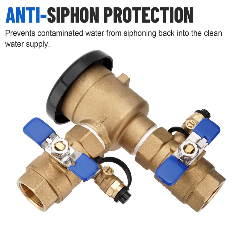 1" 720A Pressure Vacuum Breaker Assembly, Brass Backflow Preventer Valve