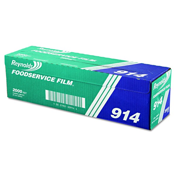 Reynolds Wrap 914 Pvc Film Roll W/Cutter Box, 18-Inch X 2000Ft, Clear