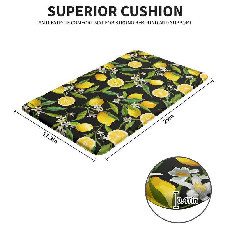 FYATHM Kitchen Mats Lemon Kitchen mats for Floor Anti Fatigue