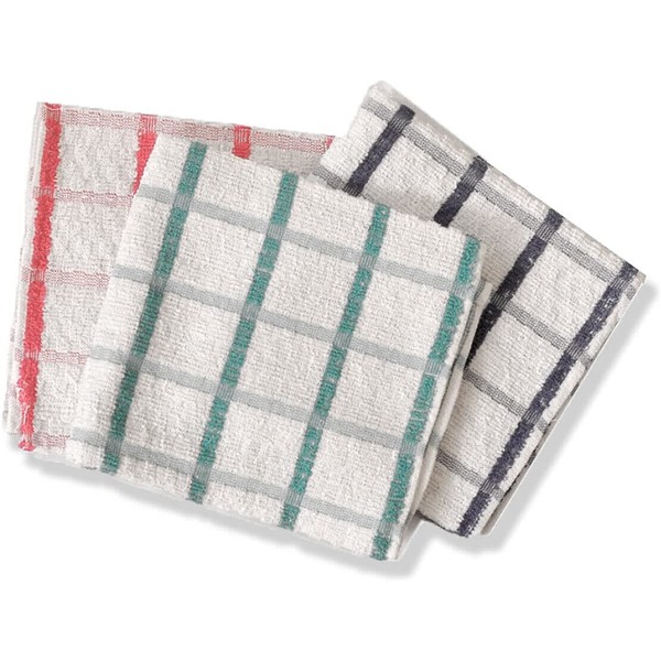 ARITRADERSLTD New 100% Cotton Terry Tea Towels - Assorted Colours Super Absorbent Kitchen Tea Towels in Pack of 3 6 9 12 15 (Terry Tea Towel, Pack of 10)