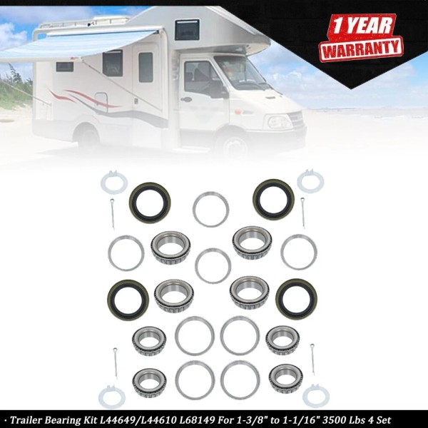 munirater Trailer Bearing Kit L44649/L44610 L68149 For 1-3/8" to 1-1/16"