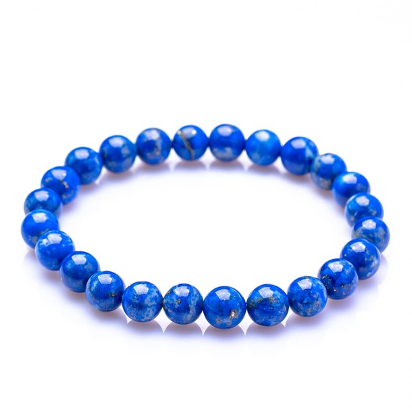 The World's Oldest in Power Stones! Good Fortune, No Discoloration! Sorted AAA Natural Not Dyed ~Lapisu Lazuli~ 0.31 inches (8 mm) for Purification comes with Decorative Box Powerstone Bracelet