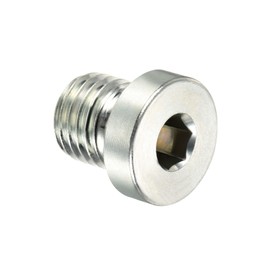 PATIKIL M12*1.5 Internal Hex Head Pipe Fitting Plug, Male Thread 45# Steel Socket Plug with Sealing Ring for Terminate Pipe Ends
