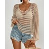 Bsubseach Crochet Tops for Women Long Sleeve Beach Swimsuit Coverup