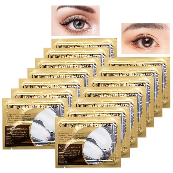 Jakuva 29PCS Crystal Collagen Eye Masks Moisturising Under Eye Patches For Anti-Aging, Remove Dark Circle & Eye Bags,Hydrating Eye Skin,White