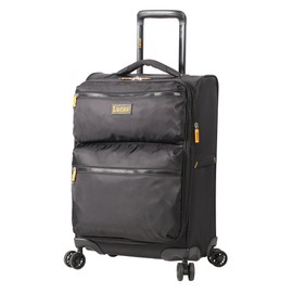 Lucas Ultra Lightweight Carry On - Softside 22.8-inch Expandable Luggage - Small Rolling Bag Fits Most Airline Compartments - Durable 8-Spinner Wheels Suitcase (Black)