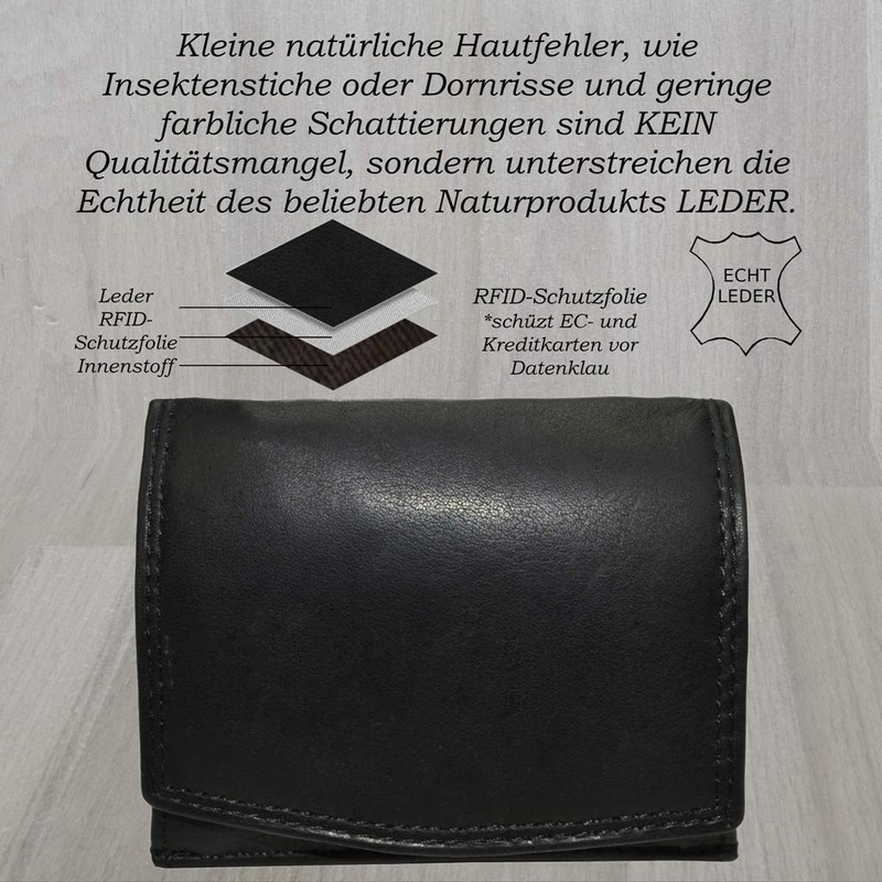 flevado Maxi Coin Compartment Leather Wallet Viennese Box Wallet with