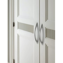 JIASENBAO 5 Pack Brushed Nickel Cabinet Pulls 7.56 Inch Arch Twisted Silver Handles Drawer Kitchen Cupboard Bathroom Dresser Cabinet Hardware Zinc Alloy