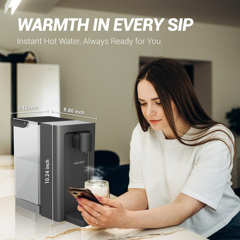 AIRHOP Instant Hot Water Dispenser, Quick Heating Countertop Water Dispenser