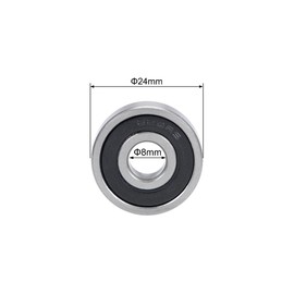 sourcing map Pack of 2 628-2RS Deep Groove Ball Bearings 8 mm x 24 mm x 8 mm Double Sealed Chrome Steel P6 (ABEC3)