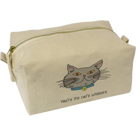 'You're The Cat's Whiskers' Canvas Wash Bag/Makeup Case (CS00043523)