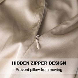 Mulberry Silk Pillowcase for Hair and Skin,Cooling Silk Pillow Case with Hidden Zipper,Allergen Proof Dual Sides Soft Breathable Smooth Silk Pillow Cover for Women. (Champagne, Toddler(13"x 18"))